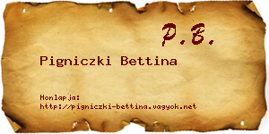 Pigniczki Bettina névjegykártya